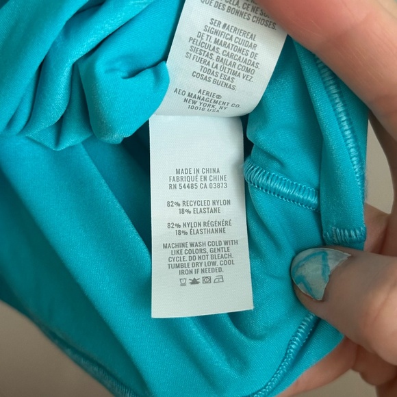 Aerie Smoothez V-Neck Cropped Tank Cami Aqua Turquoise XXS - Picture 8 of 8